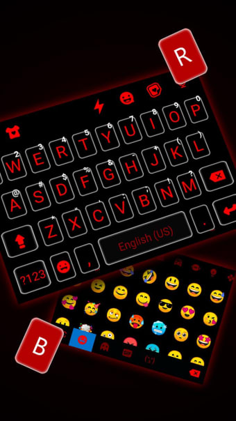 Cool Black Red Keyboard Theme