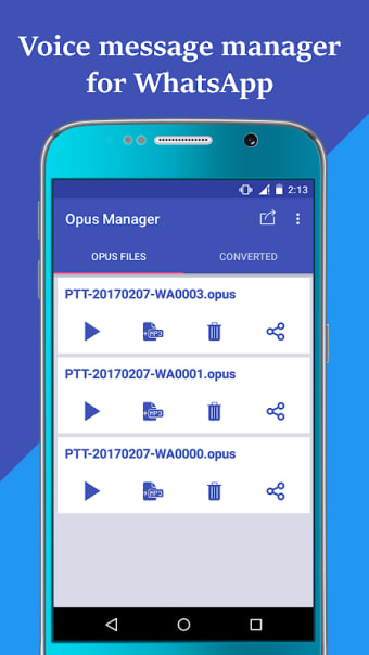 Voice message & Audio Manager for WhatsApp , OPUS