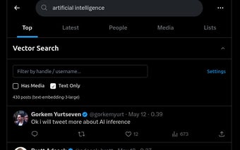 Vector Search for X (formerly Twitter)