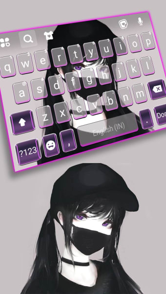 Cool Girl Mask Keyboard Background