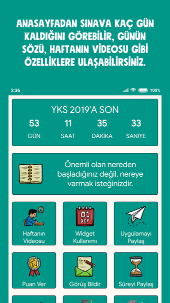 YKS 2023 Sayaç ve Widget