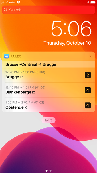 Railer  Train timetable