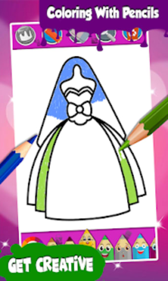 Dresses Coloring Pages  Glitter Game For Girls