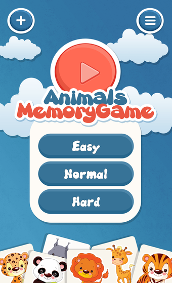 Animals memory game for kids