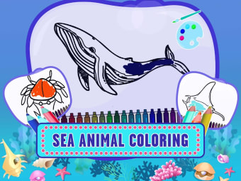 Learn Sea World Animal Game-Name Puzzle Colouring
