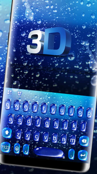 Blue 3d Water Drop Keyboard Theme