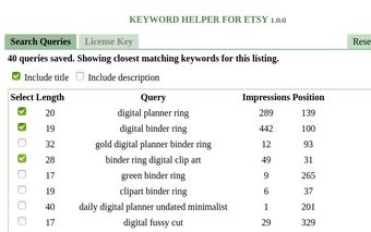 Keyword Helper For Etsy