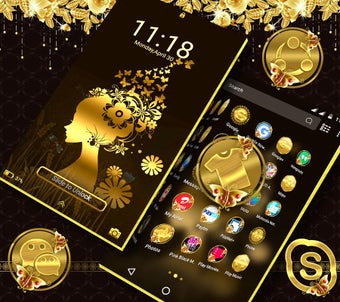 Gold Butterfly Girl Launcher Theme APK for Android - Download