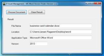 Microsoft Word file Version Finder