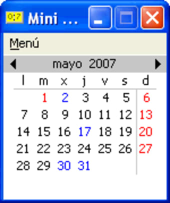 Mini Calendario