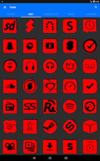 Red and Black Icon Pack Free