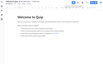 Quip View Only Mode