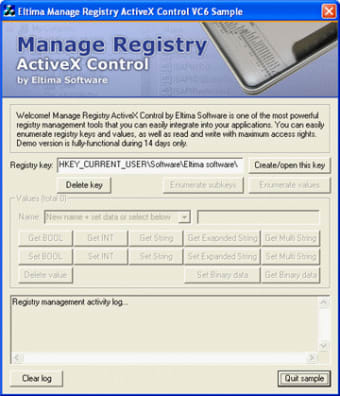 Manage Registry ActiveX Control