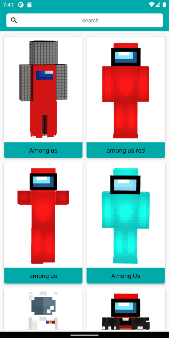 Among us Skins for Minecraft