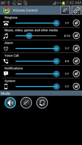 Volume adjustment - Lock