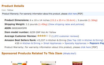 Amazon.com Product Metric Conversion