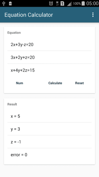 Algebra Equation Calculator