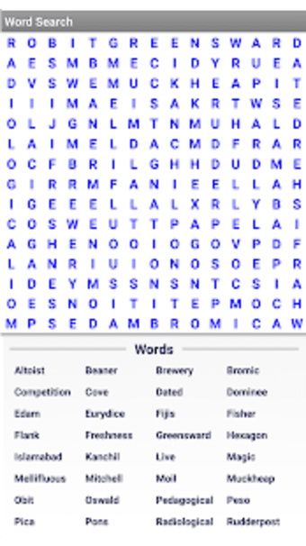 Word Search Seek and find Word