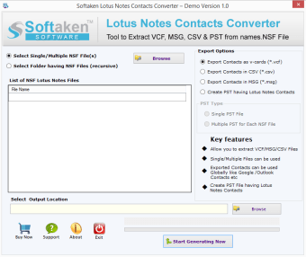 Softaken Lotus Notes Contacts Converter