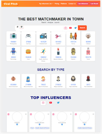Viral Pitch - Search, Analyze & Reach Influencers
