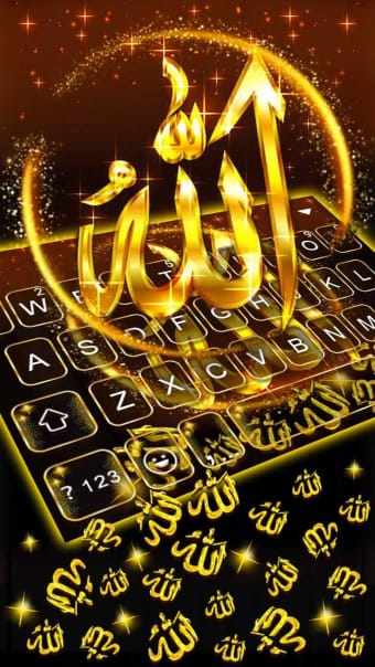 Gold Allah 3D Gravity Keyboard