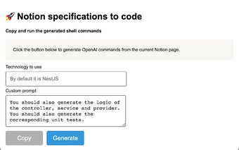 Notion specifications to code