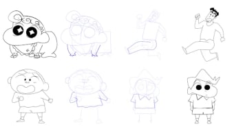 How to draw Shin Chan family