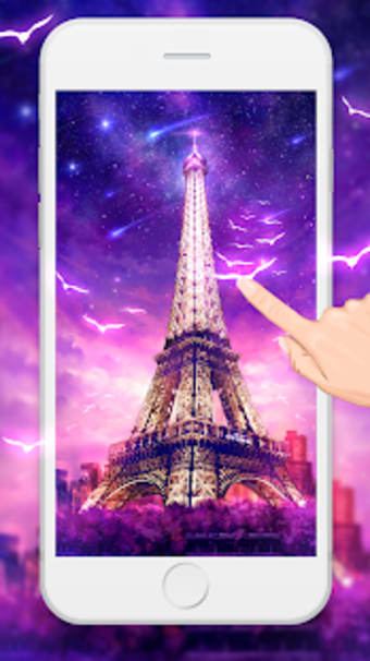 Amorous Eiffel Sunset Live Wallpaper