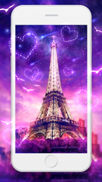 Amorous Eiffel Sunset Live Wallpaper