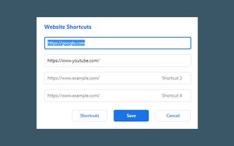 Shortcuts for websites