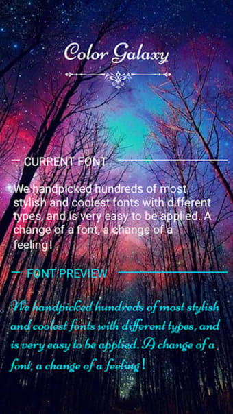 Color Galaxy Font for FlipFont