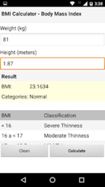 BMI body mass index calculator