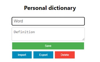 Personal Dictionary