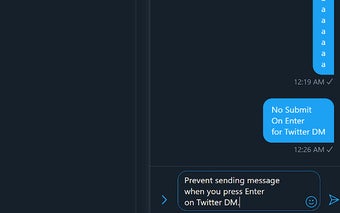 No Submit On Enter for Twitter DM