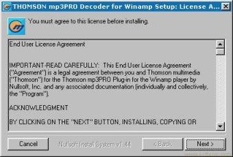 THOMSON mp3PRO Decoder Plug-in for WinAmp