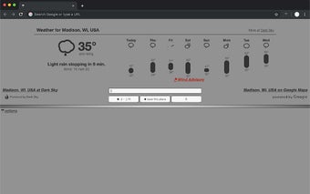 Weather Widget New Tab Page