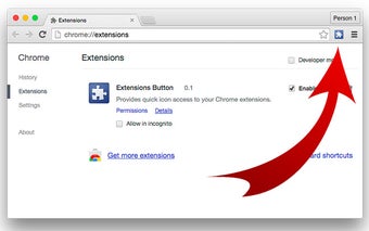 Extensions Button