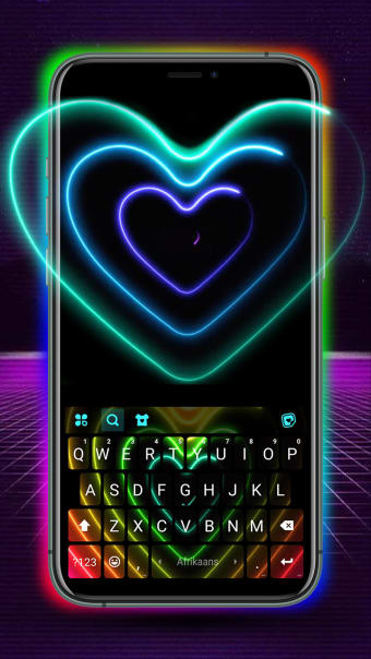 Love LED Neon Keyboard Background