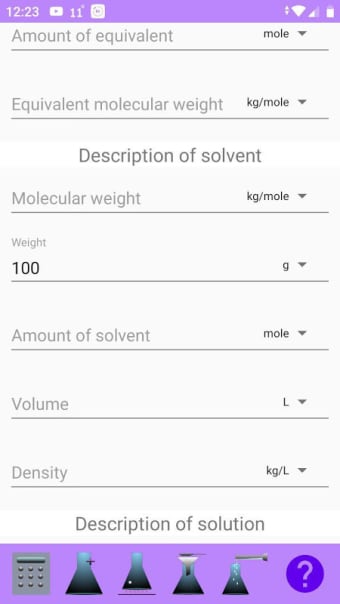 Chemistry solution calculator