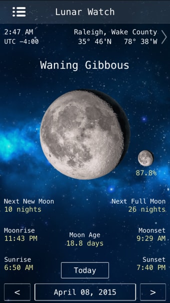 Lunar Watch moon calendar