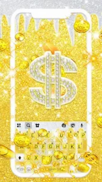 Golden Dollar Sign Keyboard Th