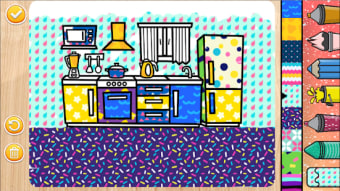 Kitchen Glitter Coloring Book - Kids Drawing Pages