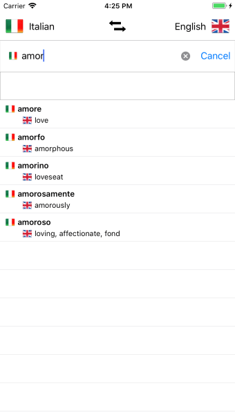 Italian Dictionary - English