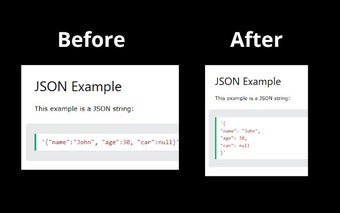 Format JSON on click