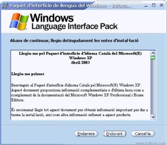 Windows XP Catalán LIP