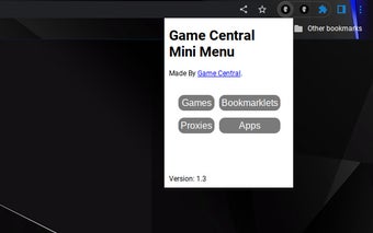 Game Central Mini Menu