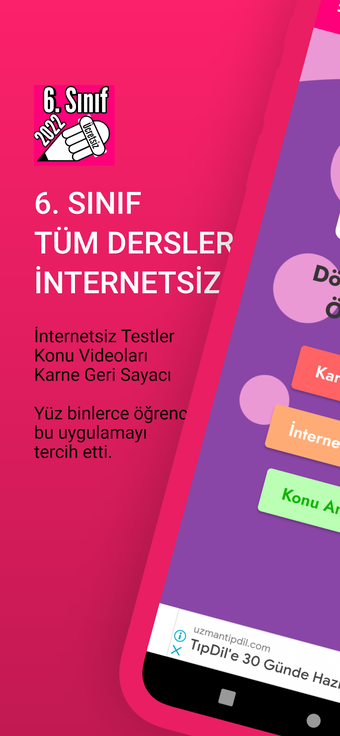 6. Sınıf Tüm Ders İnternetsiz