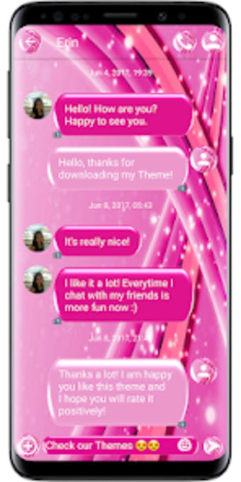 SMS Theme Sparkling Pink love