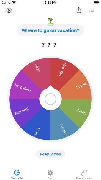 Spin The Wheel - Make Decision