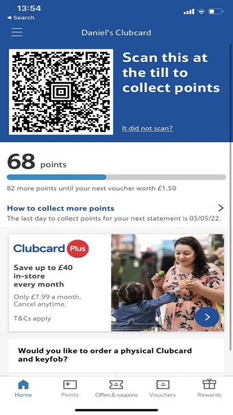 Tesco Clubcard: collect points and spend vouchers